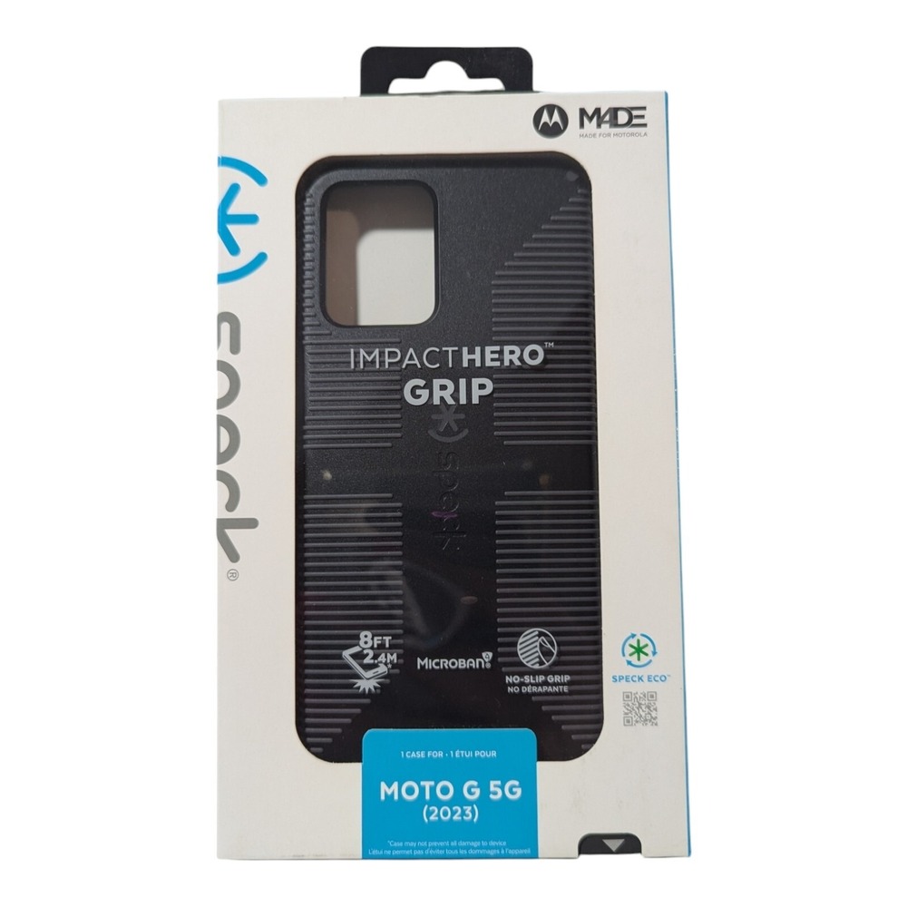 H2. Speck ImpactHero Grip Case for Moto G 5G (2023) -‎ Black/Gray